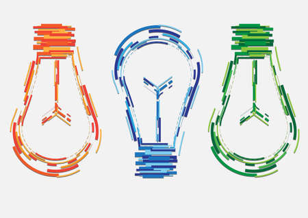 Abstract colored light bulbs. Vector illustrationのイラスト素材