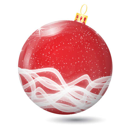 vector winter holiday design of red christmas ball. Vector Illustrationのイラスト素材