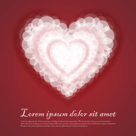 Heart cluod valentine soft red abstract background. Vector Illustrationのイラスト素材