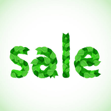 Spring leafs sale word. Illustrationのイラスト素材