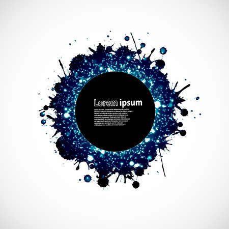 Grunge black ink background with particles. Vector Illustrationのイラスト素材