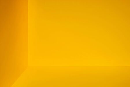 Yellow room corner. Minimalist modern empty space conceptの写真素材