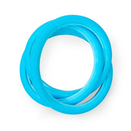 Blue airless solid bicycle tires. Isolated on white, clipping path includedの写真素材