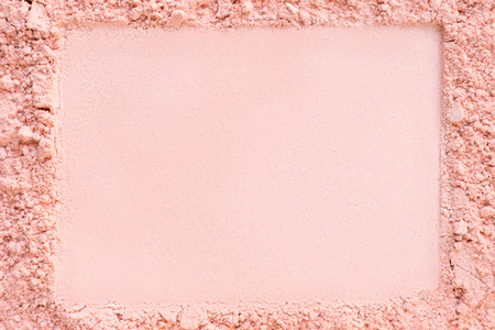 Extruded horizontal frame in a foundation cosmetic powder. For texture and backgroundの写真素材