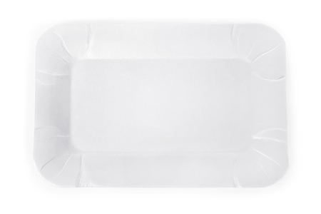 Paper square single use plate isolated on white. Top viewの写真素材