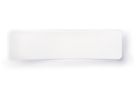 White medical adhesive tape strip on a transparent basis. Isolated on white, clipping path includedの写真素材
