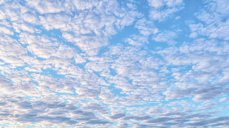 Altocumulus clouds in the sky. Natural texture and backgroundの写真素材
