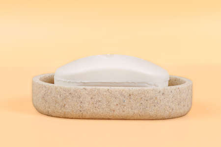 Soap in a soap dish close up.の写真素材
