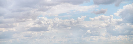 White dramatic cloud in the blue sky large and wide panoramic view