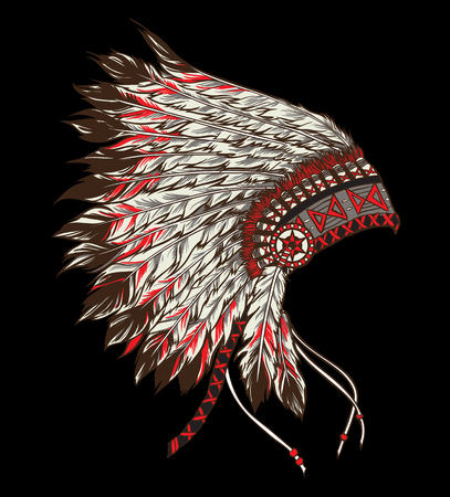 Native american indian chief headdress. Vector illustrationのイラスト素材
