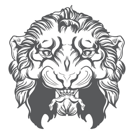 Vintage lion head vector illustrationのイラスト素材