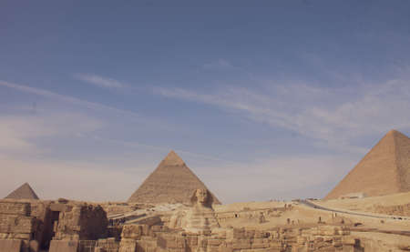 Sphynx and the pyramids behind