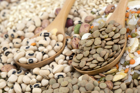 The Dried foods; mixed raw legumes, backgroundの写真素材