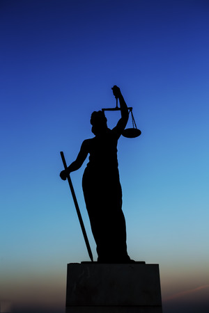 Turkey Izmir Cesmealti, bronze statue of justiceの写真素材