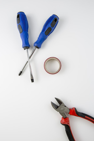 Set of tools, Many tools isolated on white background.の写真素材