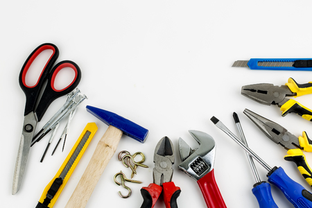 Set of tools, Many tools isolated on white background.の写真素材