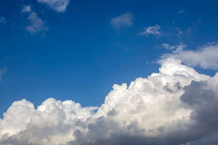 The vast blue sky and clouds skyの写真素材