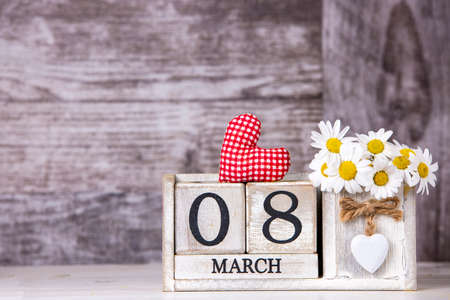 March 8th wooden calendar, World Woman's Day