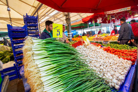 Bostanli / Izmir / Turkey, February 20, 2019, Bostanli vegetables market bazaar (Bospa)のeditorial素材