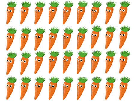 Funny happs carrot vegetable drawing illustration isolatedの写真素材