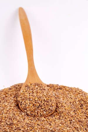 Sesame seeds isolated on white background top viewの写真素材
