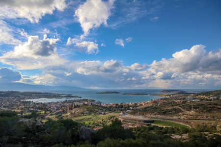 'Foca' city and Aegean sea general view / Foca, Izmir-TURKEYの写真素材
