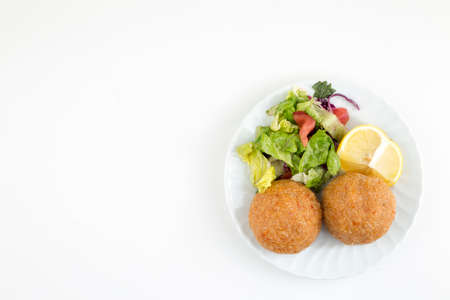 Traditional Delicious Turkish foods; bulgur meatball (Icli Kofte)の写真素材