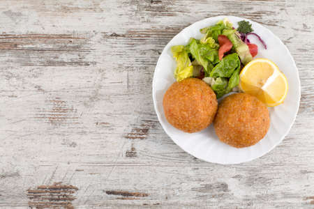 Traditional Delicious Turkish foods; bulgur meatball (Icli Kofte)の写真素材