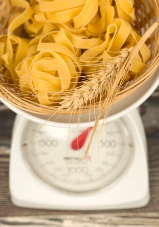 Pastry, concept photo in the kitchen; raw macaroni.の写真素材