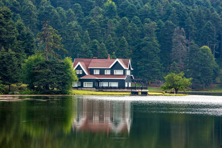 Travel Concept photo. Turkey Bolu Golcuk lake view.のeditorial素材