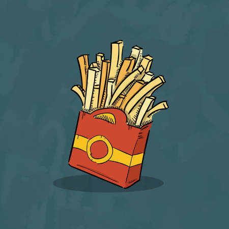 Seamless pattern with different fast foods. Design for banner and print.
