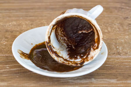 Traditional Turkish coffee and coffee fortune (coffee fortune)の写真素材