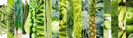 Fresh vegetables and fruits collage. Various vegetables and fruits background.