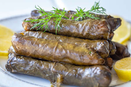 Traditional delicious Turkish foods; stuffed leaves