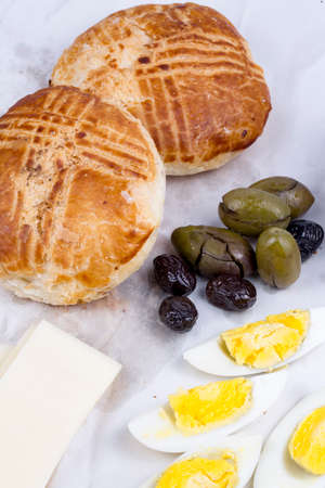 Turkish Breakfast Boyoz with Egg Famous in Ä°zmir, Turkeyの写真素材