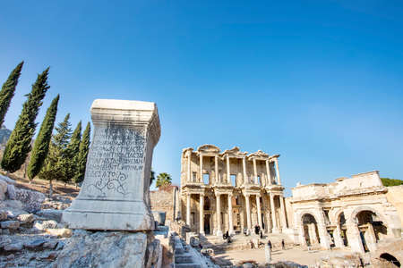 Travel concept photo; Turkey Izmir Selcuk Historical Ephesus ancient cityの写真素材