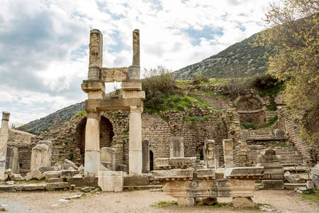 Travel concept photo; Turkey Izmir Selcuk Historical Ephesus ancient city