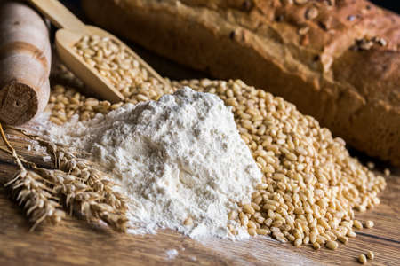 Fresh fragrant bread on the table. Food conceptの写真素材