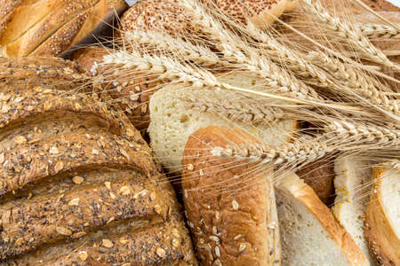 Fresh fragrant bread on the table. Food concept