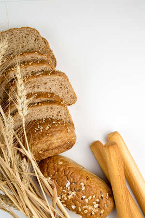 Fresh fragrant bread on the table. Food conceptの写真素材