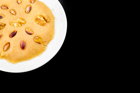 Traditional delicious Turkish dessert; semolina halva, halvah