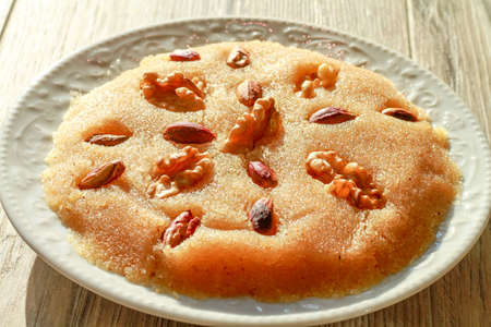Traditional delicious Turkish dessert; semolina halva, halvah