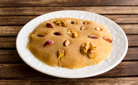 Traditional delicious Turkish dessert; semolina halva, halvah