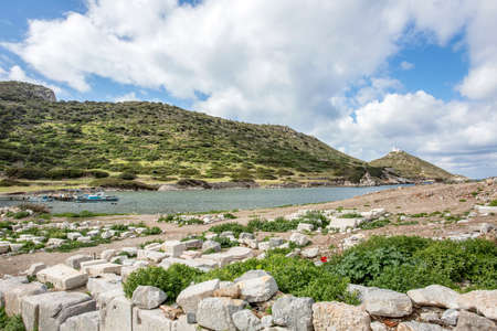 Ancient Ruins in the ancient city of Knidos. Landscape with ancient ruins. Mugla / Datca / Turkey