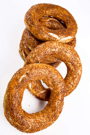 Traditional Turkish bagel; bagel on the white background