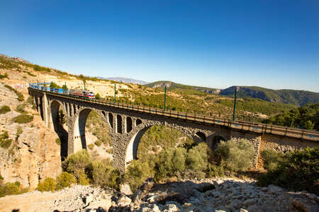 Historical Varda Bridge, Turkey / Adana. Travel concept photo.の写真素材