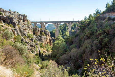 Historical Varda Bridge, Turkey / Adana. Travel concept photo.の写真素材