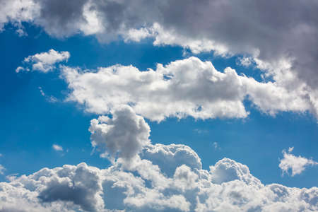 Blue sky background with clouds landscape, meteorologyの写真素材