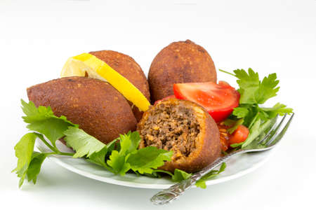 Traditional delicious Turkish foods; bulgur meatball (Icli kofte), Turkish kitchen.