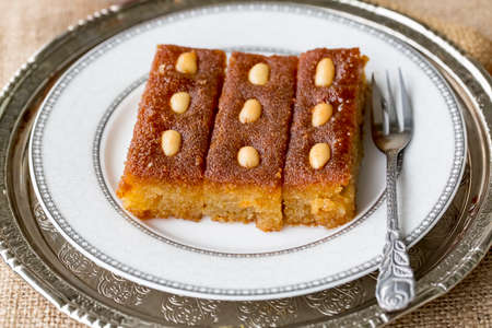 Turkish Dessert Sambali or Damascus Dessert (Sam Tatlisi)の写真素材